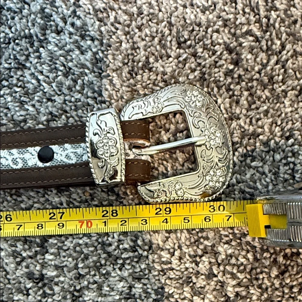 Kids Brown Belt with Silver Buckle